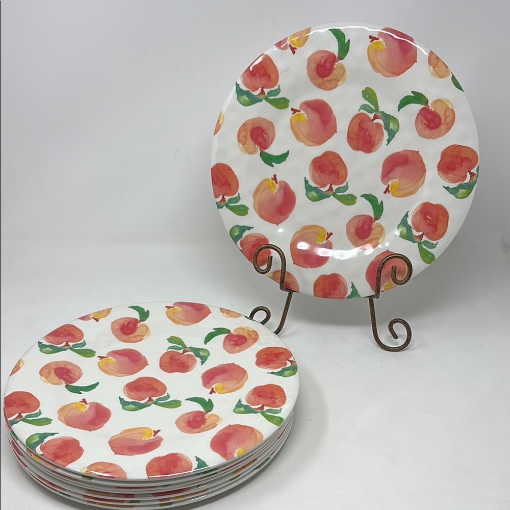 HOBBY LOBBY Peachy Keen Set of 8 10.5 " Melamine Dinner Plates